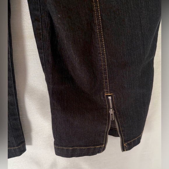 Bum Equipment Capri Jeans Women 14 Denim Missy Dark Blue/heather blk - Picture 5 of 9